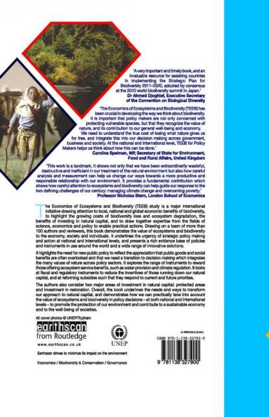 Economics of Ecosystems and Biodiversity in National and International Policy Making