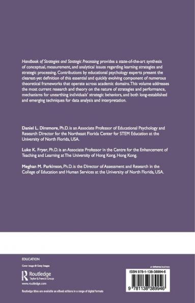 Handbook of Strategies and Strategic Processing