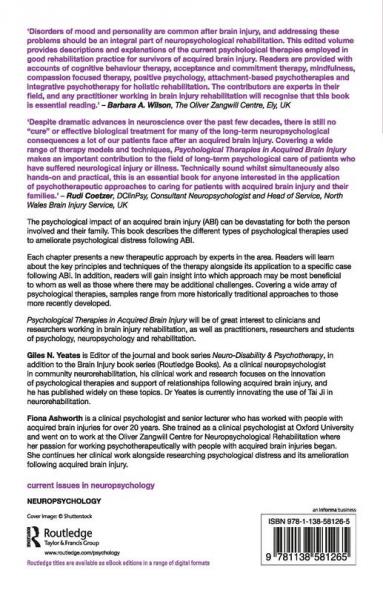 Psychological Therapies in Acquired Brain Injury