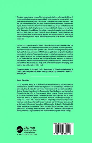 Energy Recovery from Municipal Solid Waste by Thermal Conversion Technologies