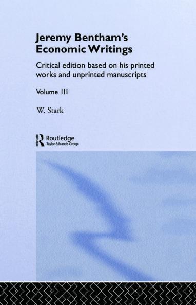 Jeremy Bentham's Economic Writings