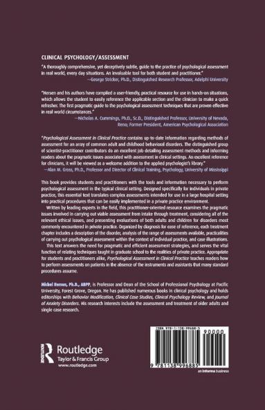 Psychological Assessment in Clinical Practice