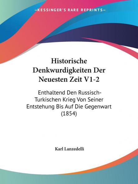 Historische Denkwurdigkeiten Der Neuesten Zeit V1-2