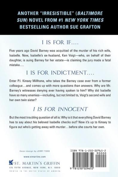 "I" is for Innocent: A Kinsey Millhone Novel: 9 (Kinsey Millhone Alphabet Mysteries 9)