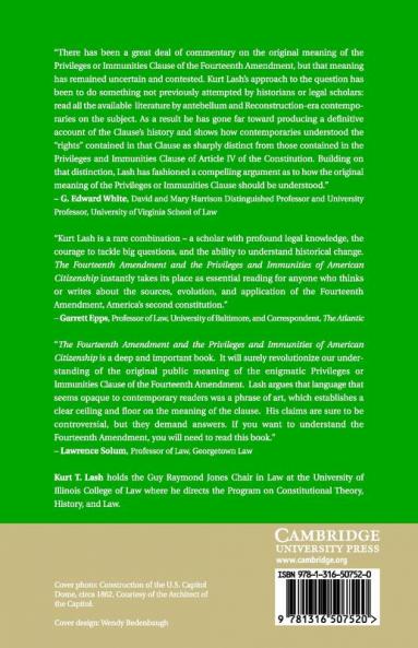 The Fourteenth Amendment and the Privileges and Immunities of American Citizenship