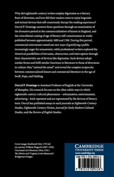 The Rhetoric of Diversion in English Literature and Culture             1690-1760