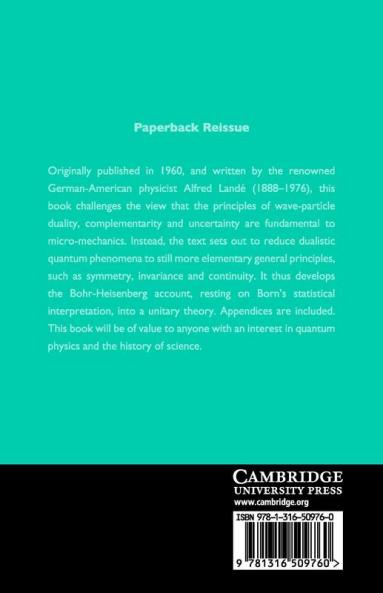 From Dualism to Unity in Quantum Physics