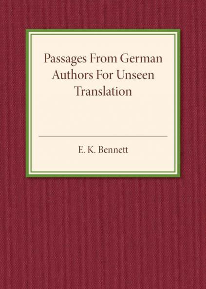 Passages from German Authors for Unseen Translation