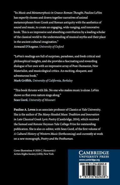 Music and Metamorphosis in Graeco-Roman Thought