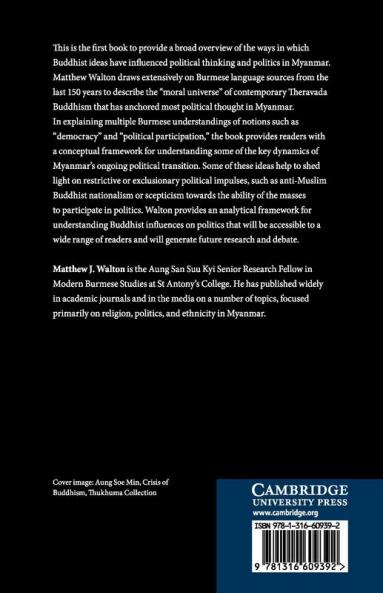 Buddhism Politics and Political Thought in Myanmar