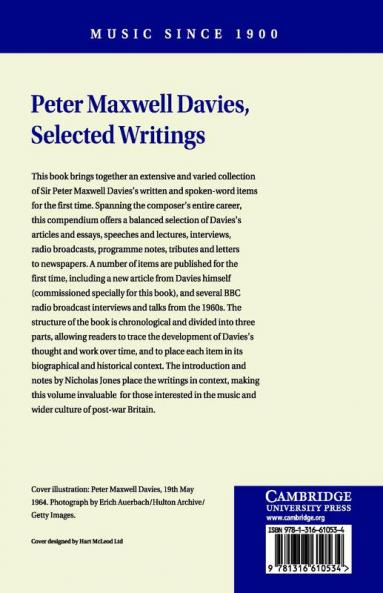 Peter Maxwell Davies Selected Writings