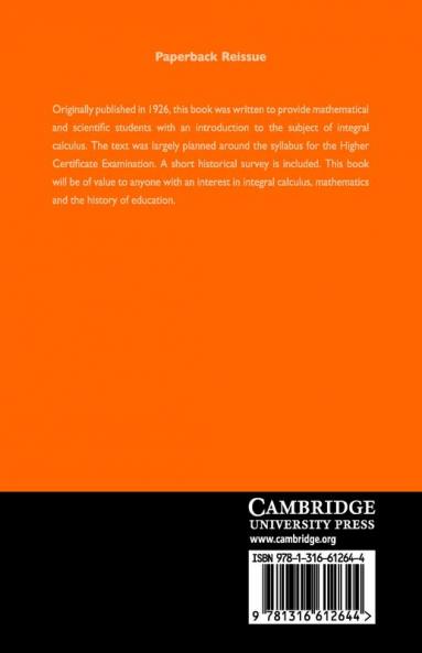 Elementary Integral Calculus