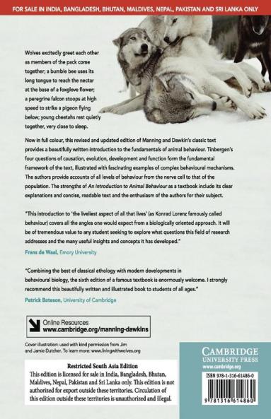 An Introduction to Animal Behaviour 6th Edition (South Asia Edition)