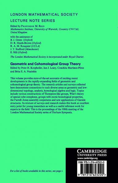 Geometric and Cohomological Group Theory
