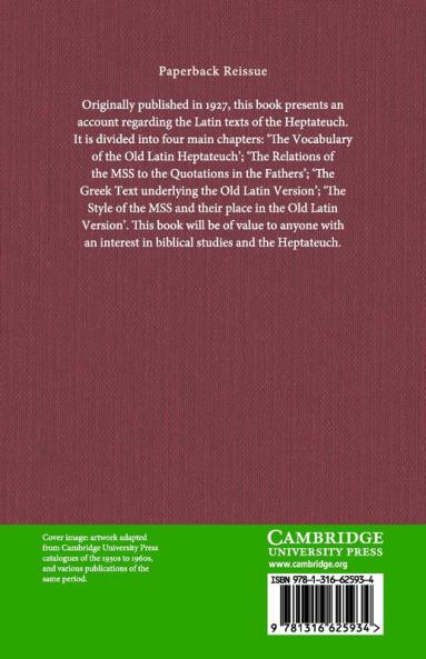 The Old Latin Texts of The Heptateuch