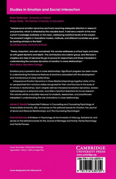 Interpersonal Emotion Dynamics in Close Relationships