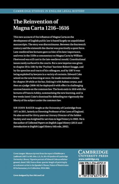 The Reinvention of Magna Carta 1216-1616