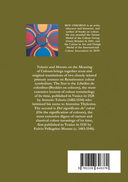 Telesio and Morato on the Meaning of Colours (Renaissance Colour Symbolism II)
