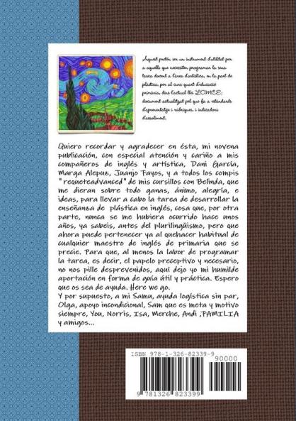 Plàstica en  anglés per a quart de primària.Guia de programació didàctica.