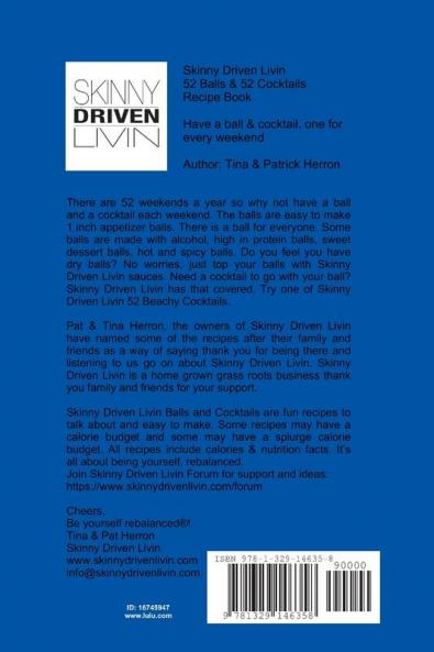 Skinny Driven Livin 52 Balls & 52 Cocktails Recipe Book