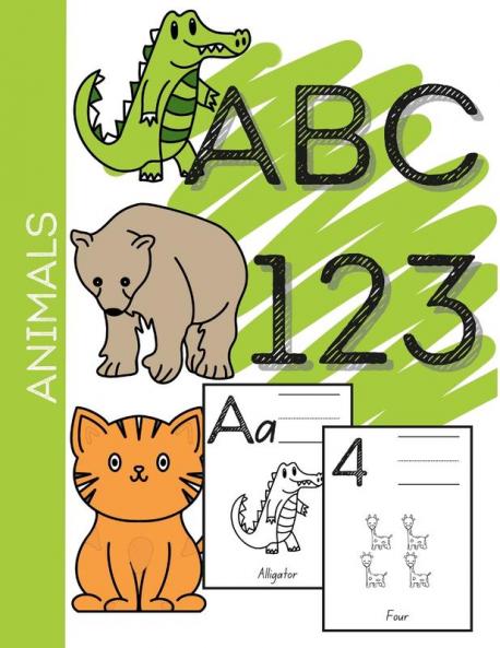 Animal ABC-123 Learning Coloring Book