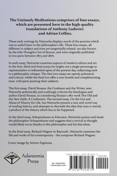 The Untimely Meditations (Thoughts Out of Season -The Four Essays Complete)