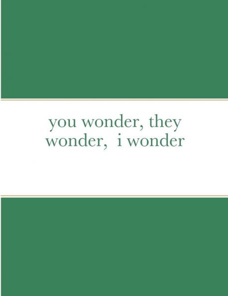 you wonder they wonder  i wonder
