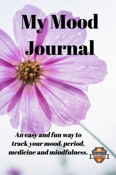 My Mood Journal Black and White Flower (6 Months)