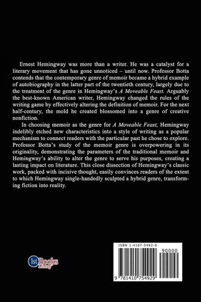 Ernest Hemingway's A Moveable Feast: A Study in the Genre of Memoir