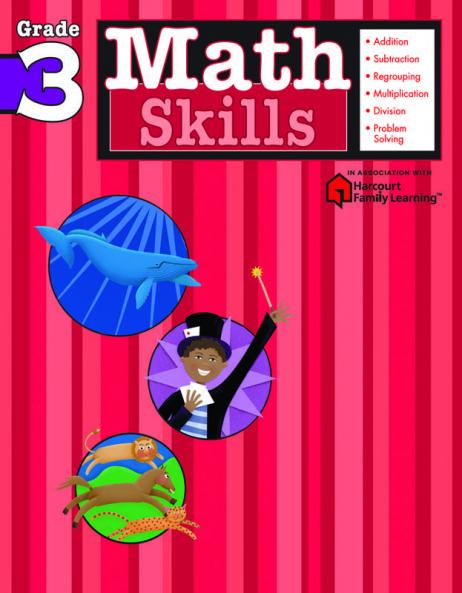 Math Skills: Grade 3 (Flash Kids Harcourt Family Learning)