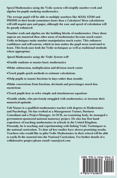 Speed Mathematics Using the Vedic System