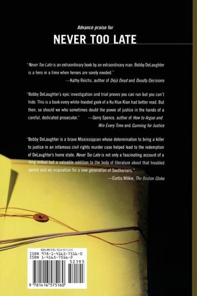 Never Too Late: A Prosecutor's Story of Justice in the Medgar Evars Case