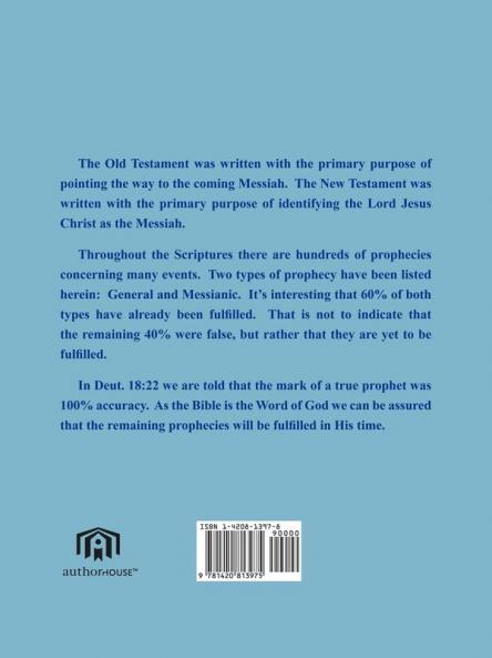 GOD'S TRACK RECORD OF FULFILLED PROPHECY