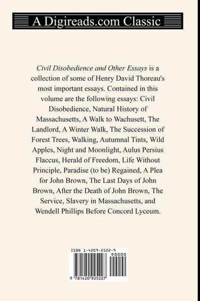 Civil Disobedience and Other Essays (the Collected Essays of Henry David Thoreau) (Digireads.com Classic)