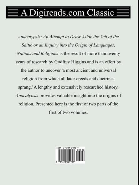Anacalypsis (Volume 1 of 2 Part 1 of 2)