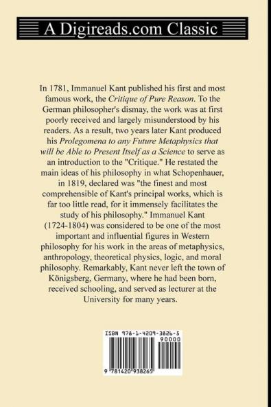 Kant's Prolegomena to any Future Metaphysics