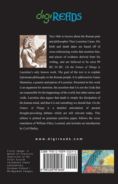 On the Nature of Things (Translated by William Ellery Leonard with an Introduction by Cyril Bailey)