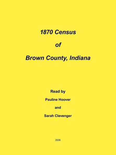 1870 Census of Brown County Indiana
