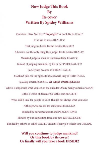 Now Judge This Book By Its Cover