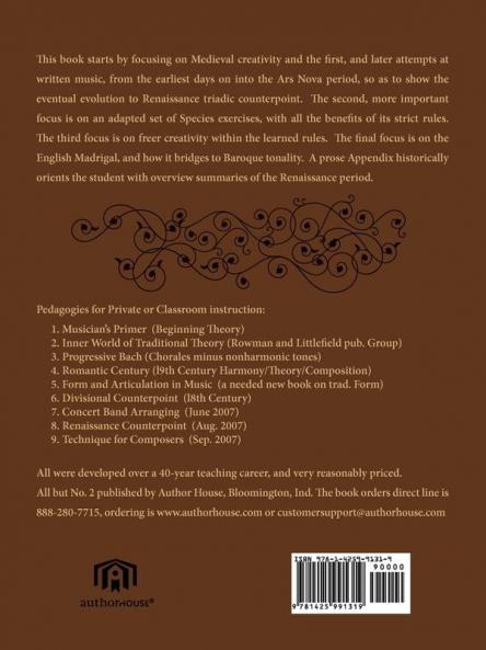 Renaissance Counterpoint with Medieval Preliminaries