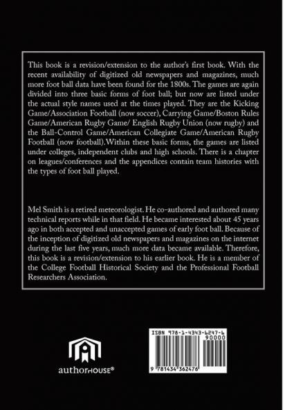 Evolvements of Early American Foot Ball: Through the 1890/91 Season