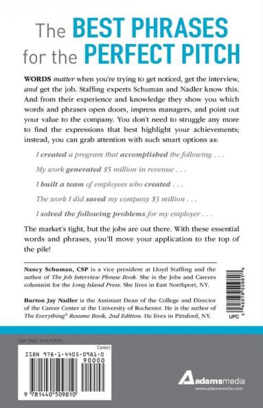 The Resume and Cover Letter Phrase Book