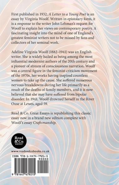 A Letter to a Young Poet: Including the Essay 'Craftsmanship'
