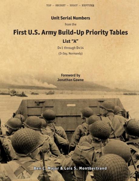 Unit Serial Numbers from the First U.S. Army Build-Up Priority Tables List A D+1 through D+14 D-Day (Normandy) - Top Secret - BIGOT NEPTUNE