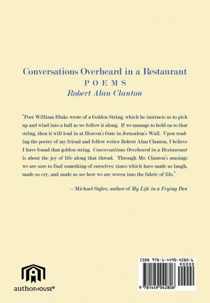 Conversations Overheard in a Restaurant