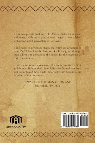 The Constitution of the Church of the First Born Which Is Written in Heaven