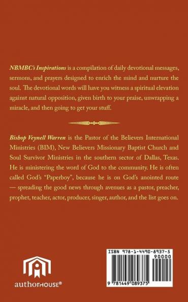 NBMBC's Inspirations - Words by Bishop Veynell Warren D.D.