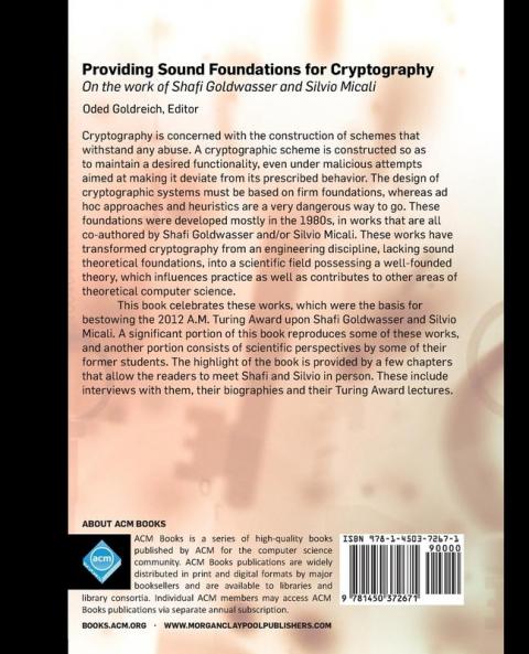 Providing Sound Foundations for Cryptography