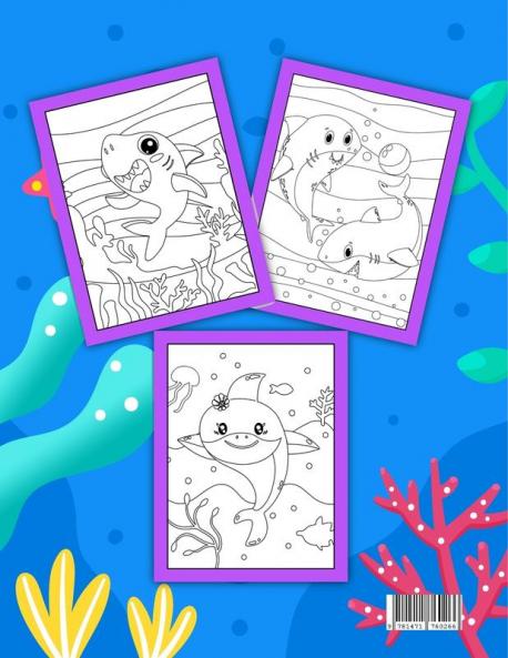 Baby Shark Coloring Book For Kids Ages 4-10