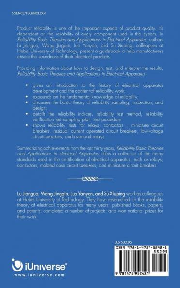 Reliability Basic Theories and Applications in Electrical Apparatus